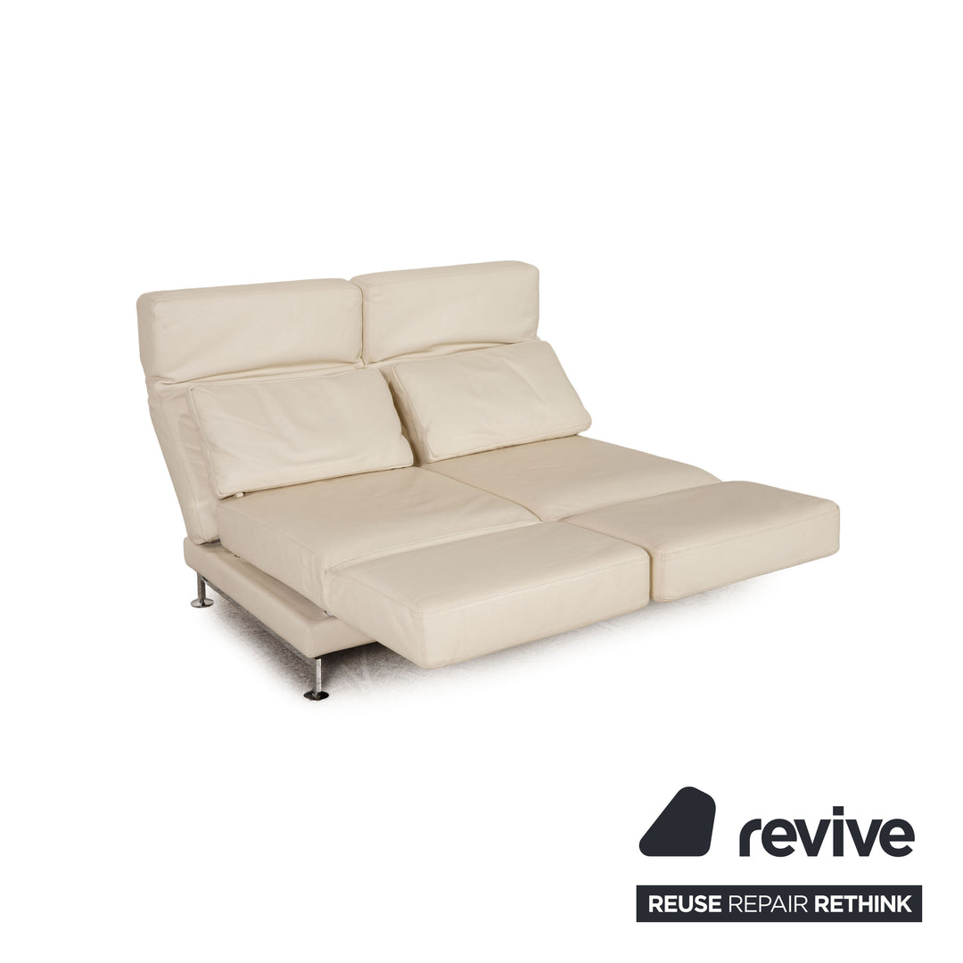 Brühl Moule Leder Sofa Creme Zweisitzer Couch Funktion Relaxfunktion