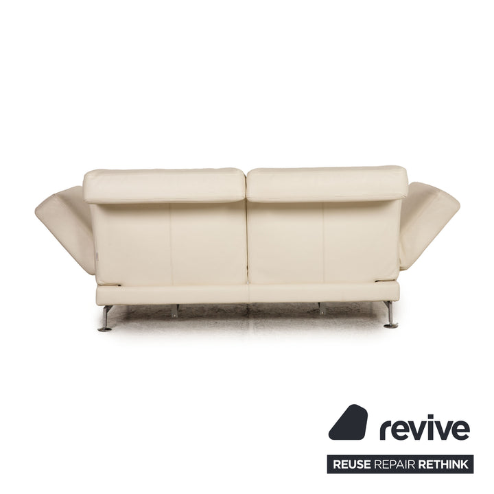 Brühl Moule Leder Sofa Creme Zweisitzer Couch Funktion Relaxfunktion