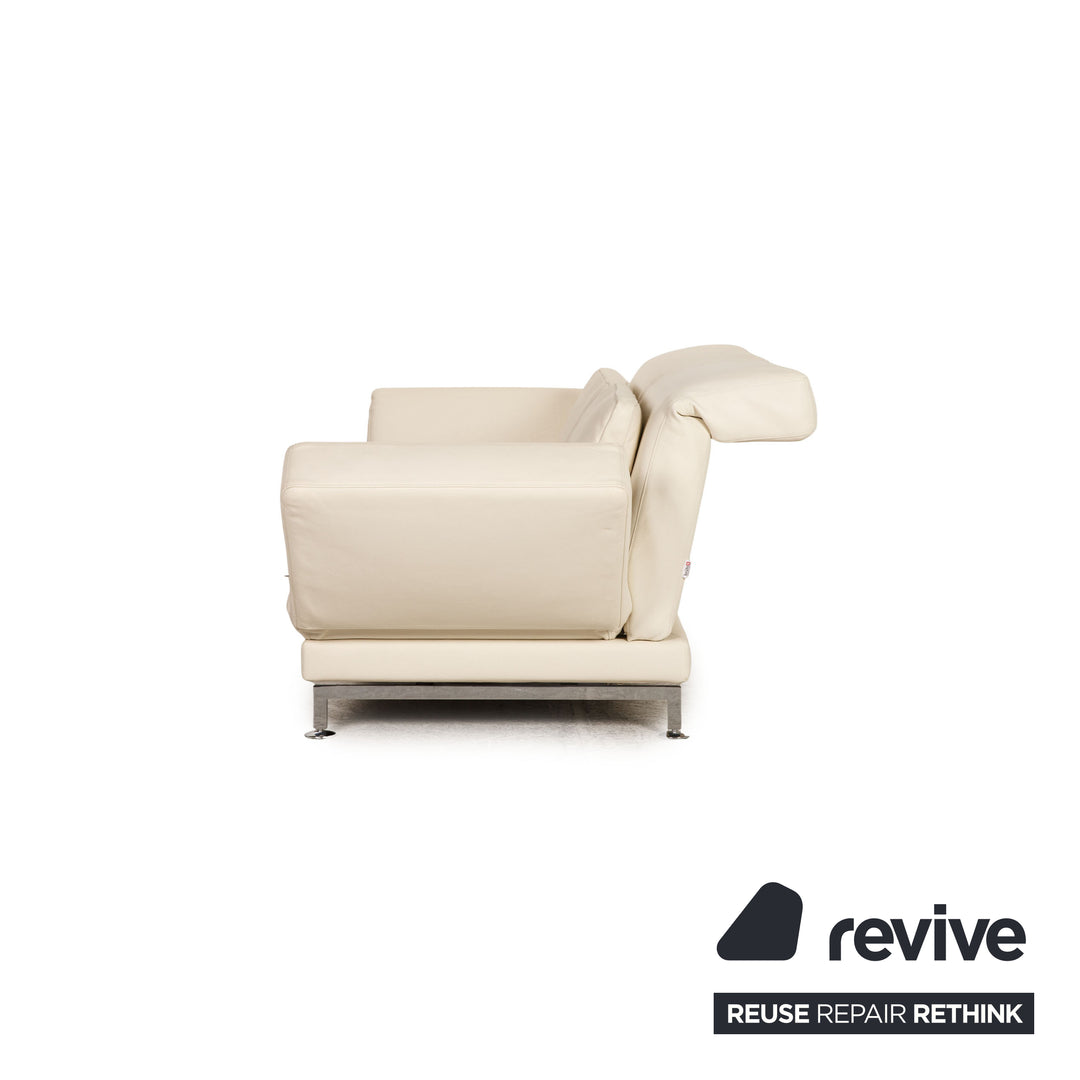 Brühl Moule Leder Sofa Creme Zweisitzer Couch Funktion Relaxfunktion