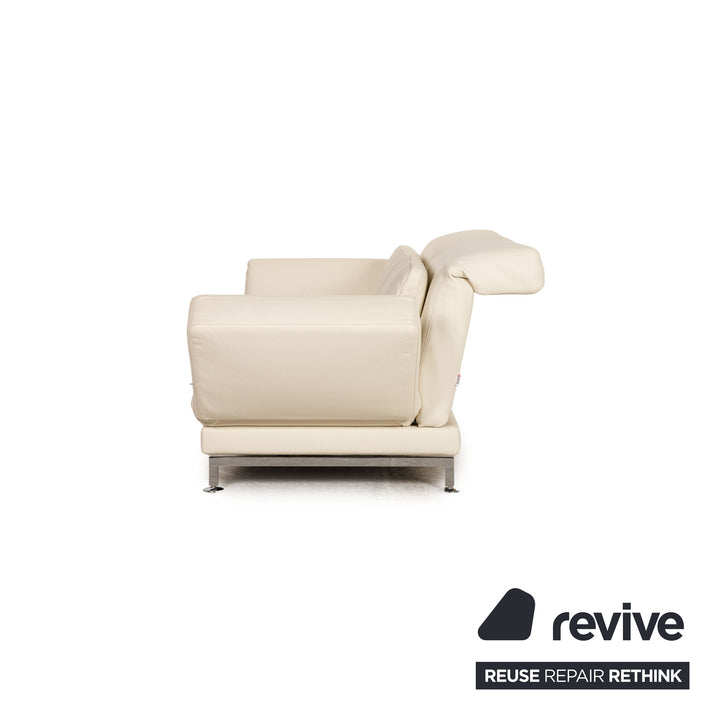Brühl Moule Leder Sofa Creme Zweisitzer Couch Funktion Relaxfunktion