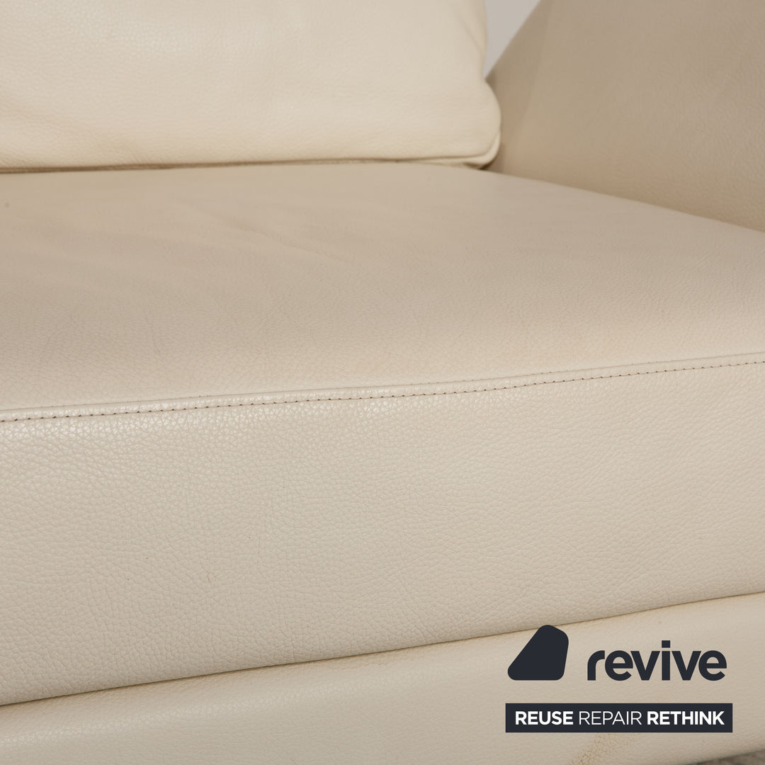 Brühl Moule Leder Sofa Creme Zweisitzer Couch Funktion Relaxfunktion