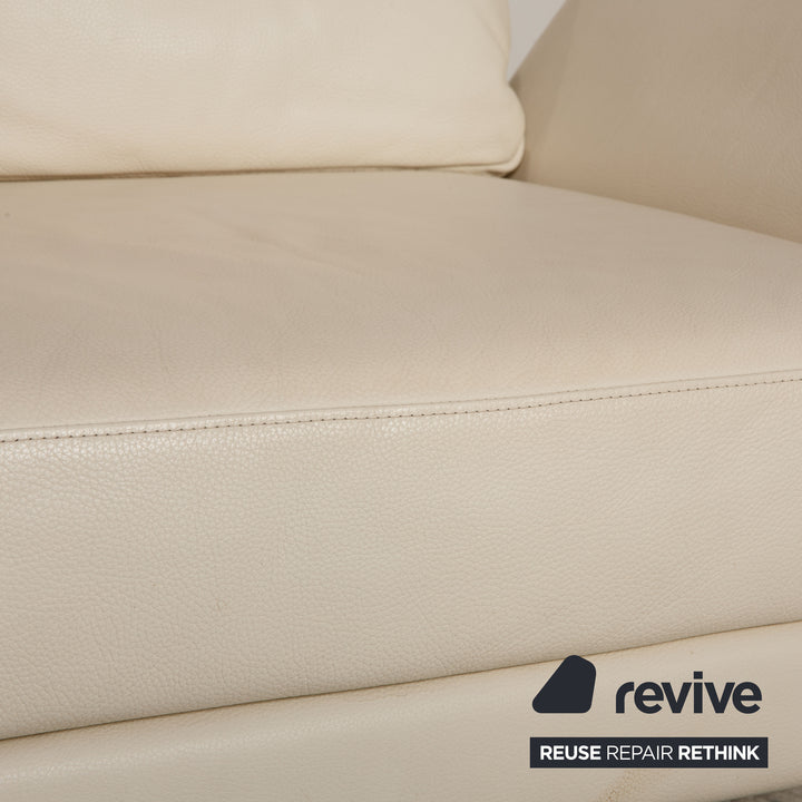 Brühl Moule Leder Sofa Creme Zweisitzer Couch Funktion Relaxfunktion