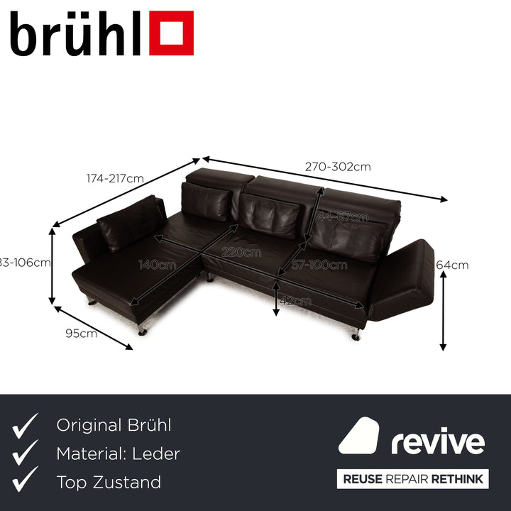 Brühl Moule Leder Sofa Braun Ecksofa Couch Funktion
