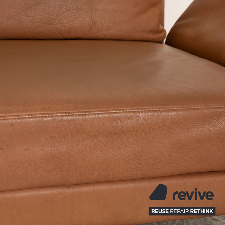 Brühl Moule Leder Zweisitzer Braun Sofa Couch manuelle Funktion