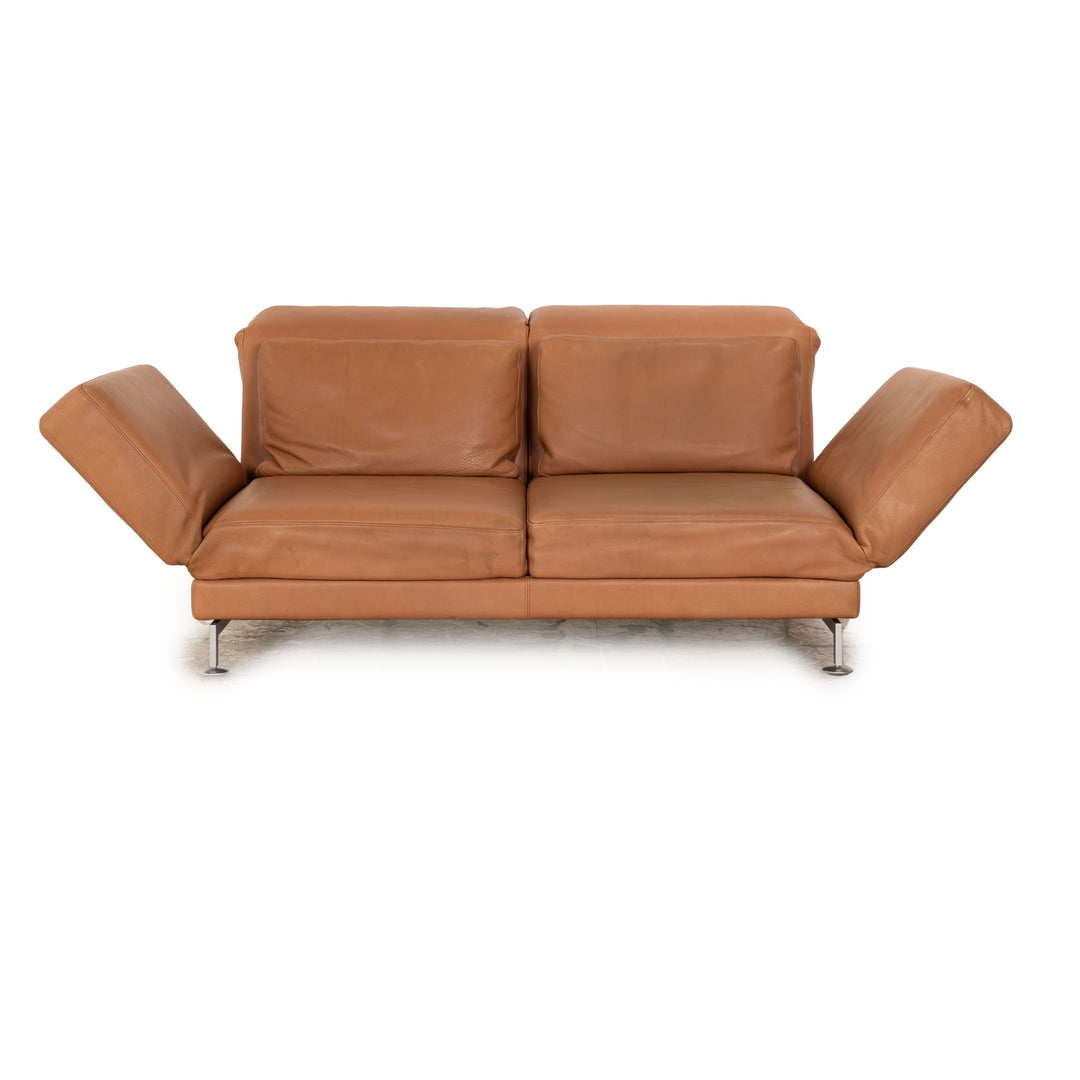 Brühl Moule Leder Zweisitzer Braun Sofa Couch manuelle Funktion