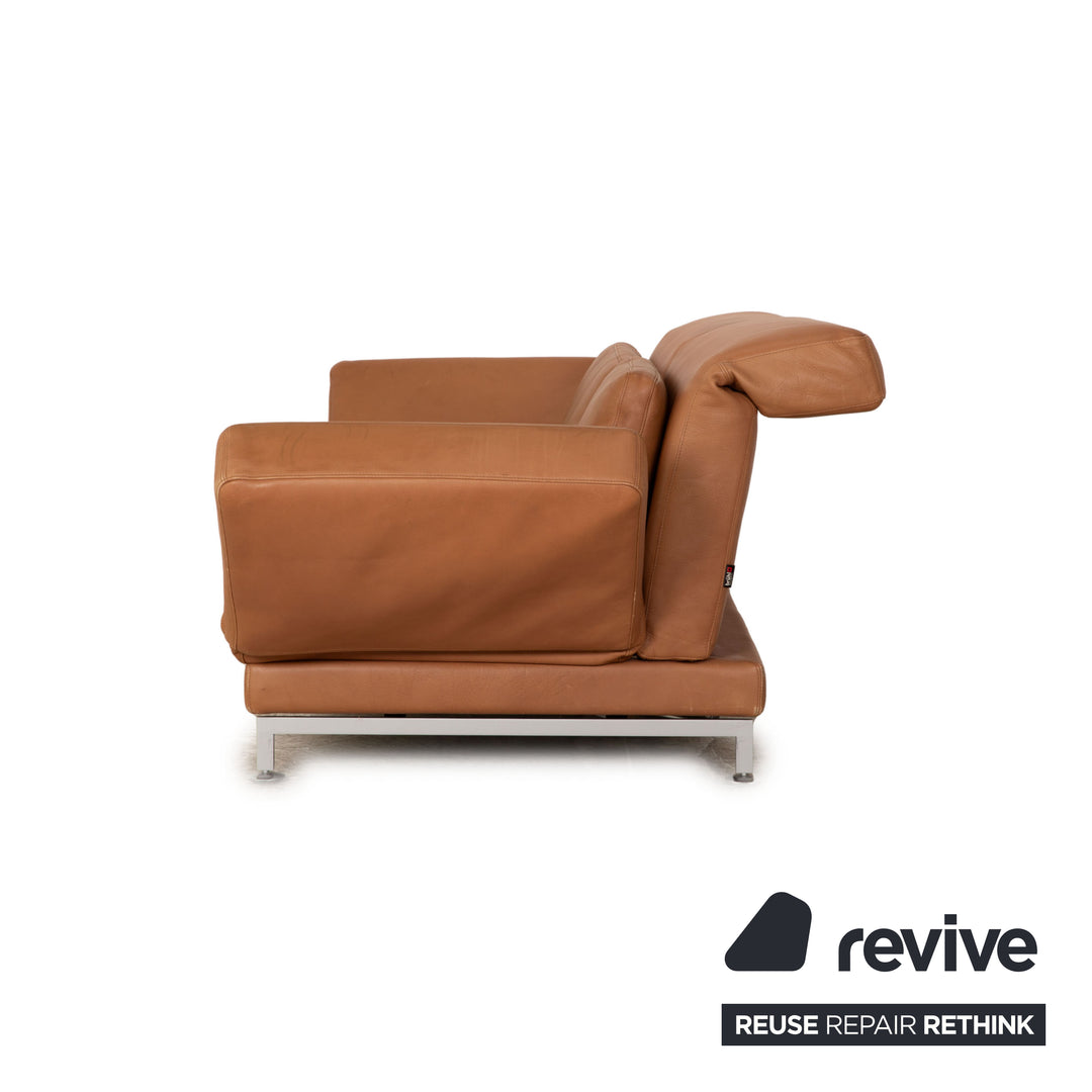 Brühl Moule Leder Zweisitzer Braun Sofa Couch manuelle Funktion