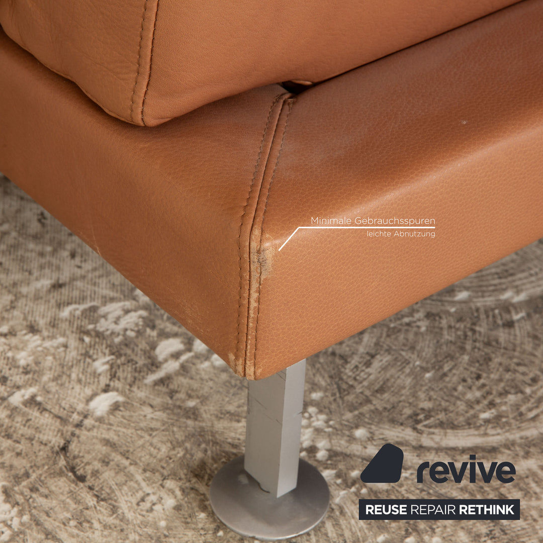 Brühl Moule Leder Zweisitzer Braun Sofa Couch manuelle Funktion