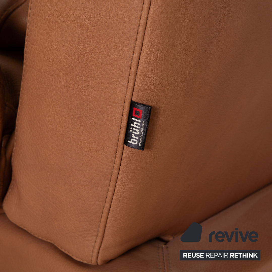 Brühl Moule Leder Zweisitzer Braun Sofa Couch manuelle Funktion