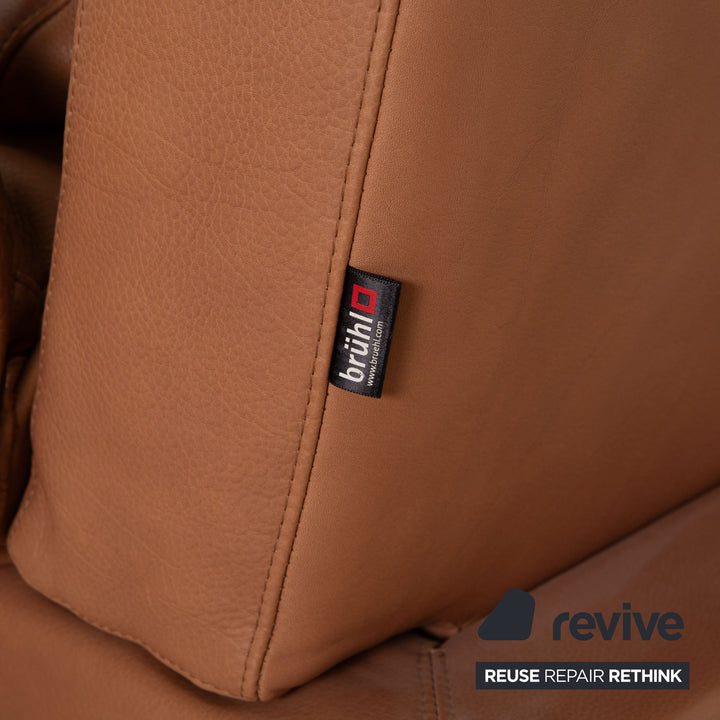 Brühl Moule Leder Zweisitzer Braun Sofa Couch manuelle Funktion
