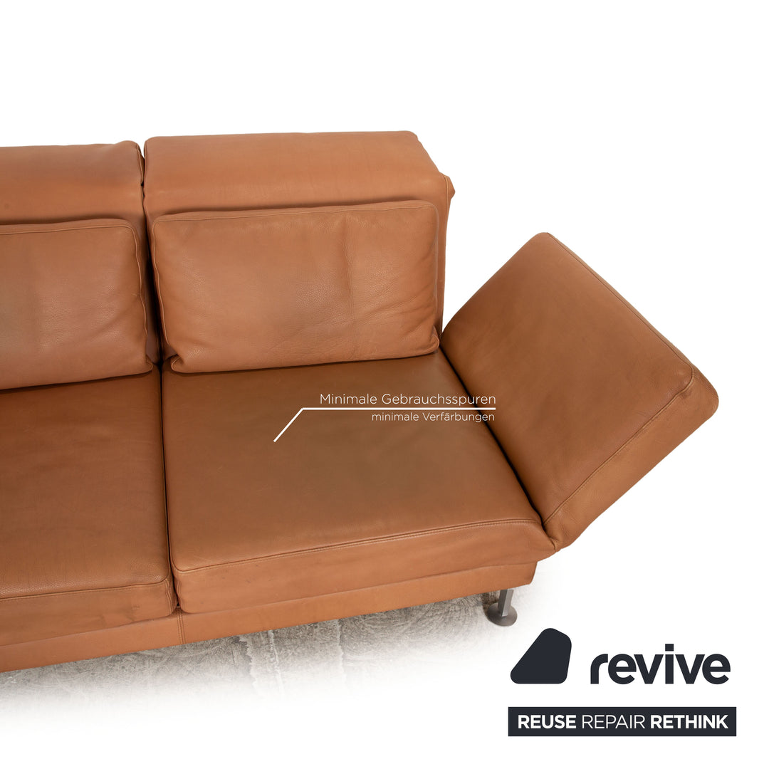 Brühl Moule Leder Zweisitzer Braun Sofa Couch manuelle Funktion