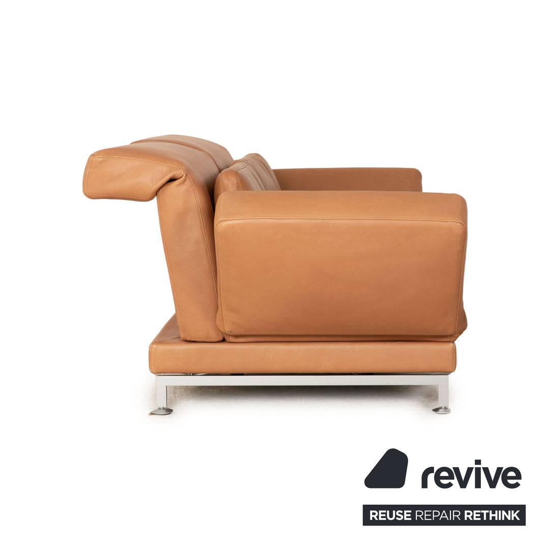 Brühl Moule Leder Zweisitzer Braun Sofa Couch manuelle Funktion