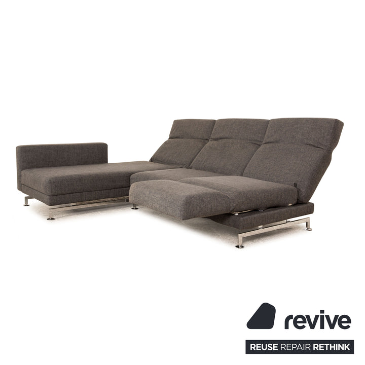 Brühl Moule Stoff Ecksofa Grau manuelle Funktion Relaxfunktion