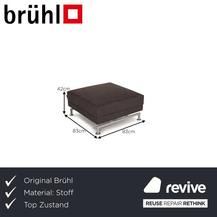 Brühl Moule Stoff Hocker Anthrazit