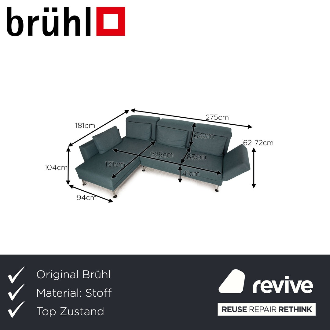 Brühl Moule Stoff Sofa Blau Ecksofa Couch Funktion