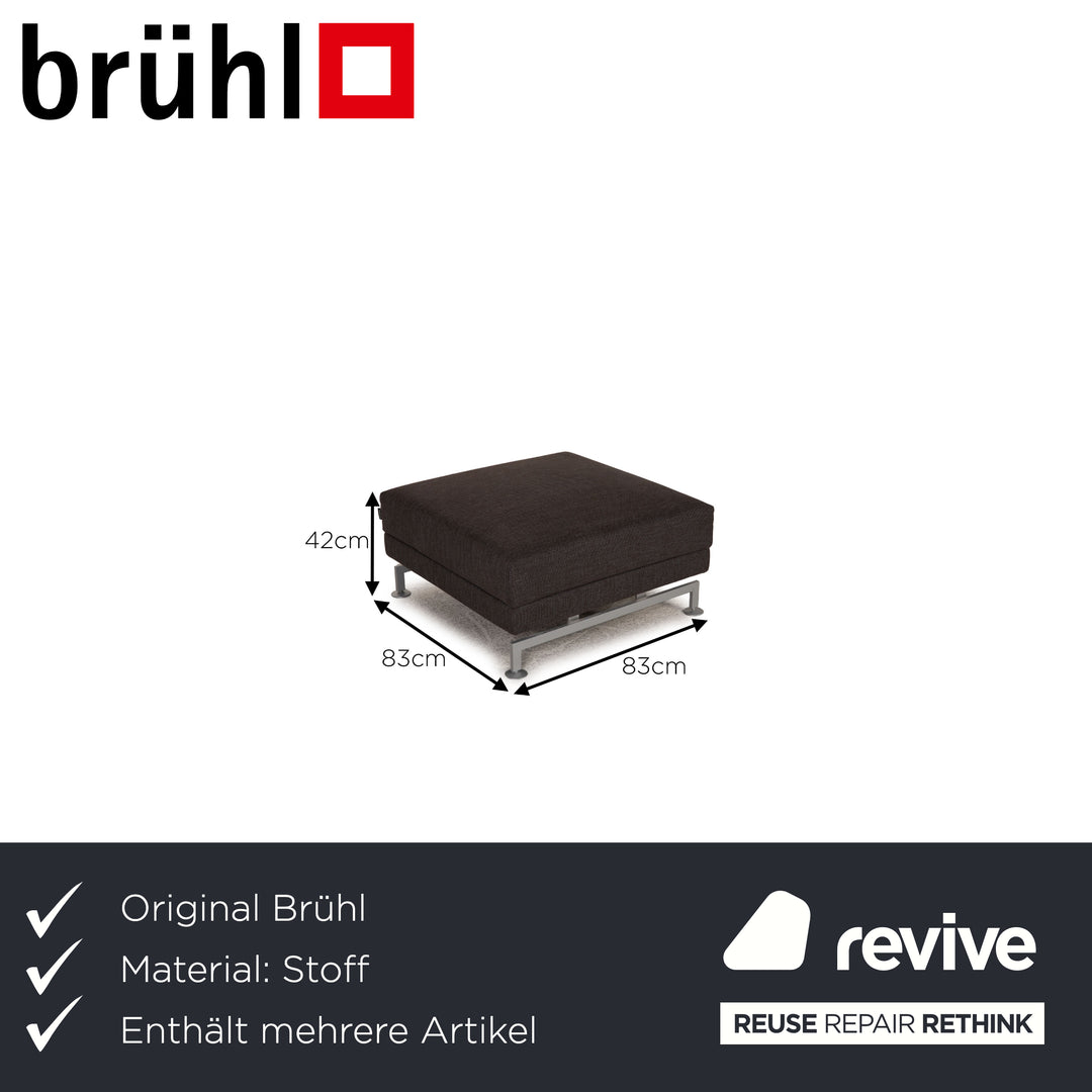 Brühl Moule Stoff Sofa Garnitur Anthrazit Ecksofa Hocker Funktion Relaxfunktion