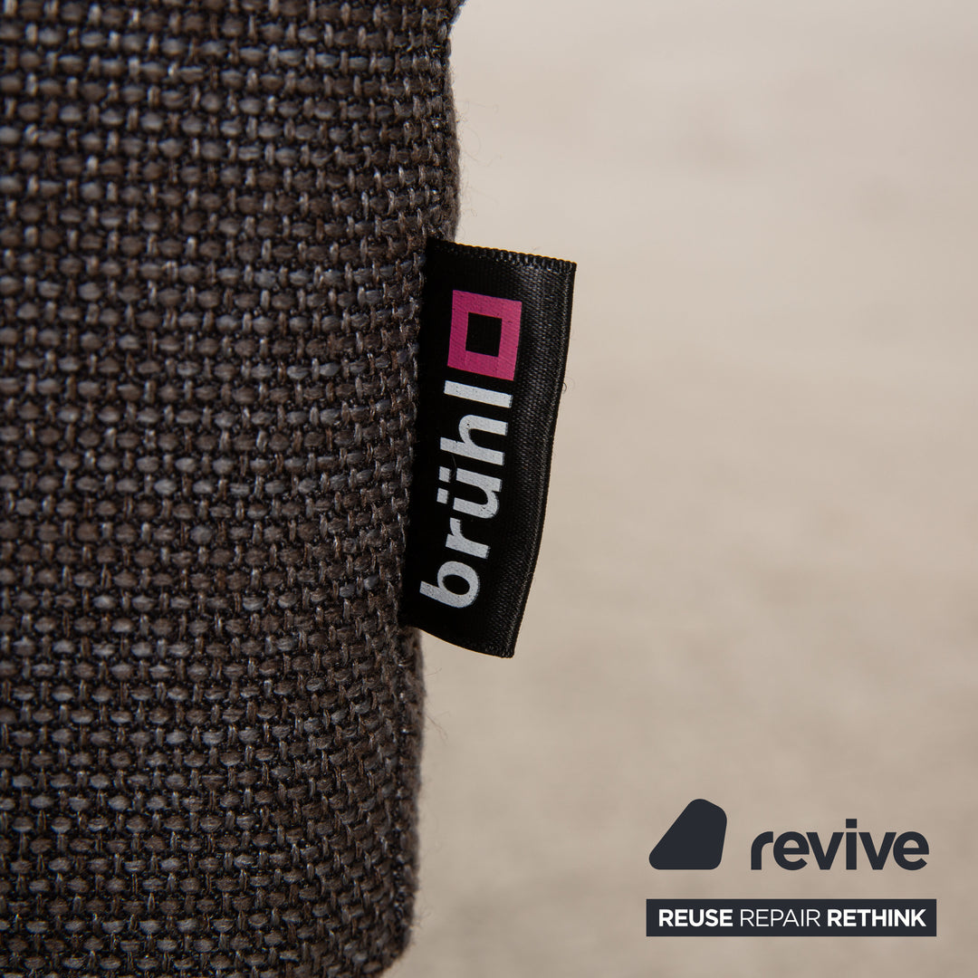 Brühl Moule Stoff Sofa Garnitur Anthrazit Ecksofa Hocker Funktion Relaxfunktion