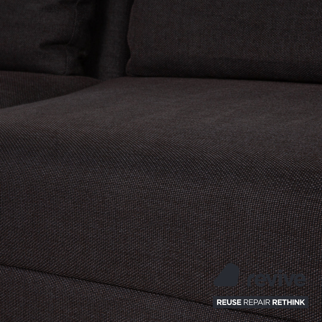 Brühl Moule Stoff Sofa Garnitur Anthrazit Ecksofa Hocker Funktion Relaxfunktion