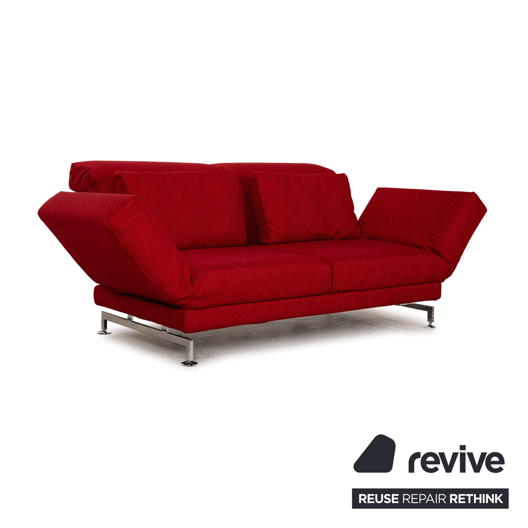 Brühl Moule Stoff Sofa Rot Zweisitzer Funktion Relaxfunktion Neubezug