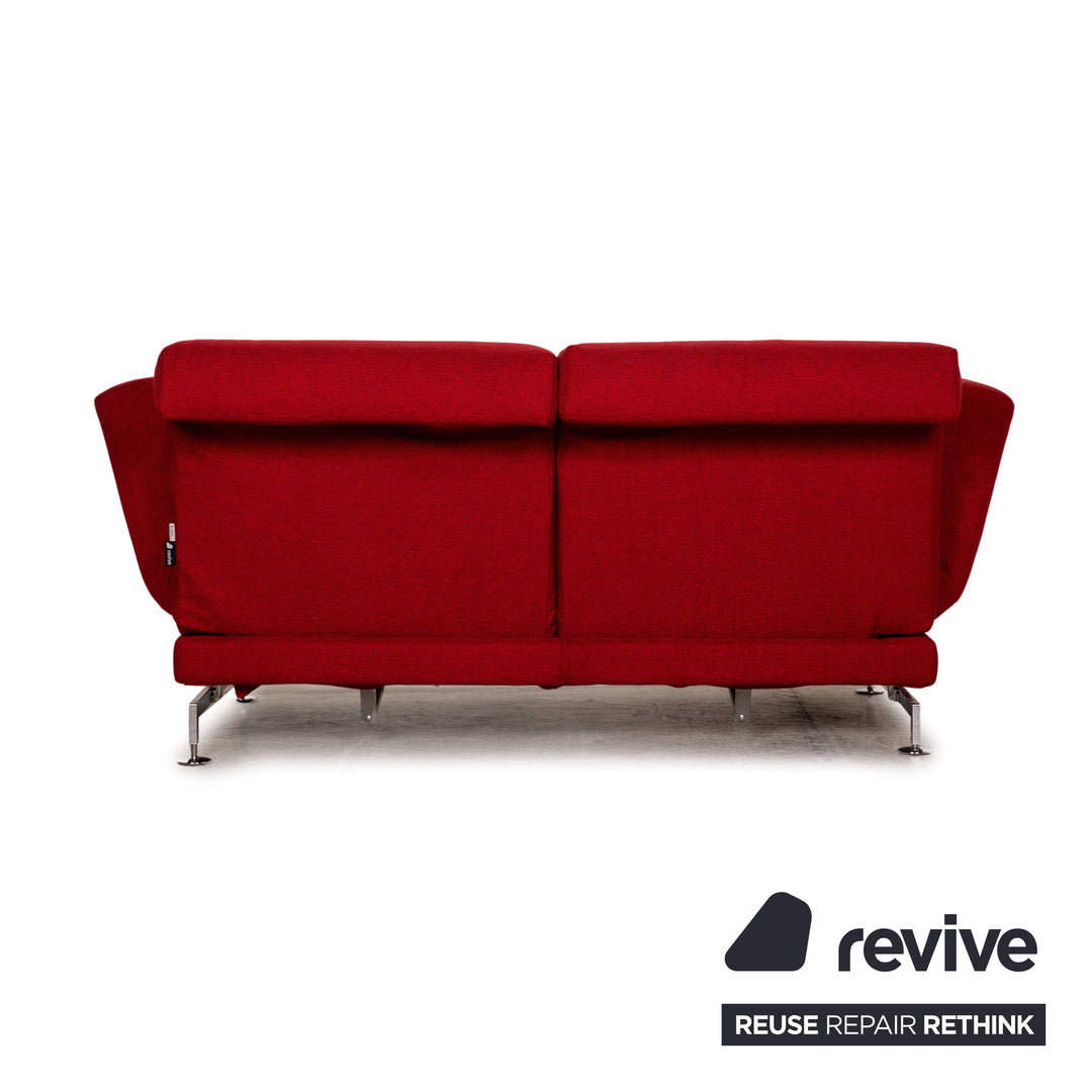 Brühl Moule Stoff Sofa Rot Zweisitzer Funktion Relaxfunktion Neubezug