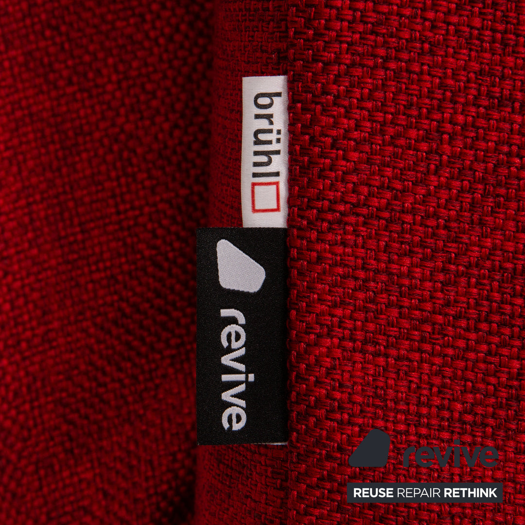 Brühl Moule Stoff Sofa Rot Zweisitzer Funktion Relaxfunktion Neubezug