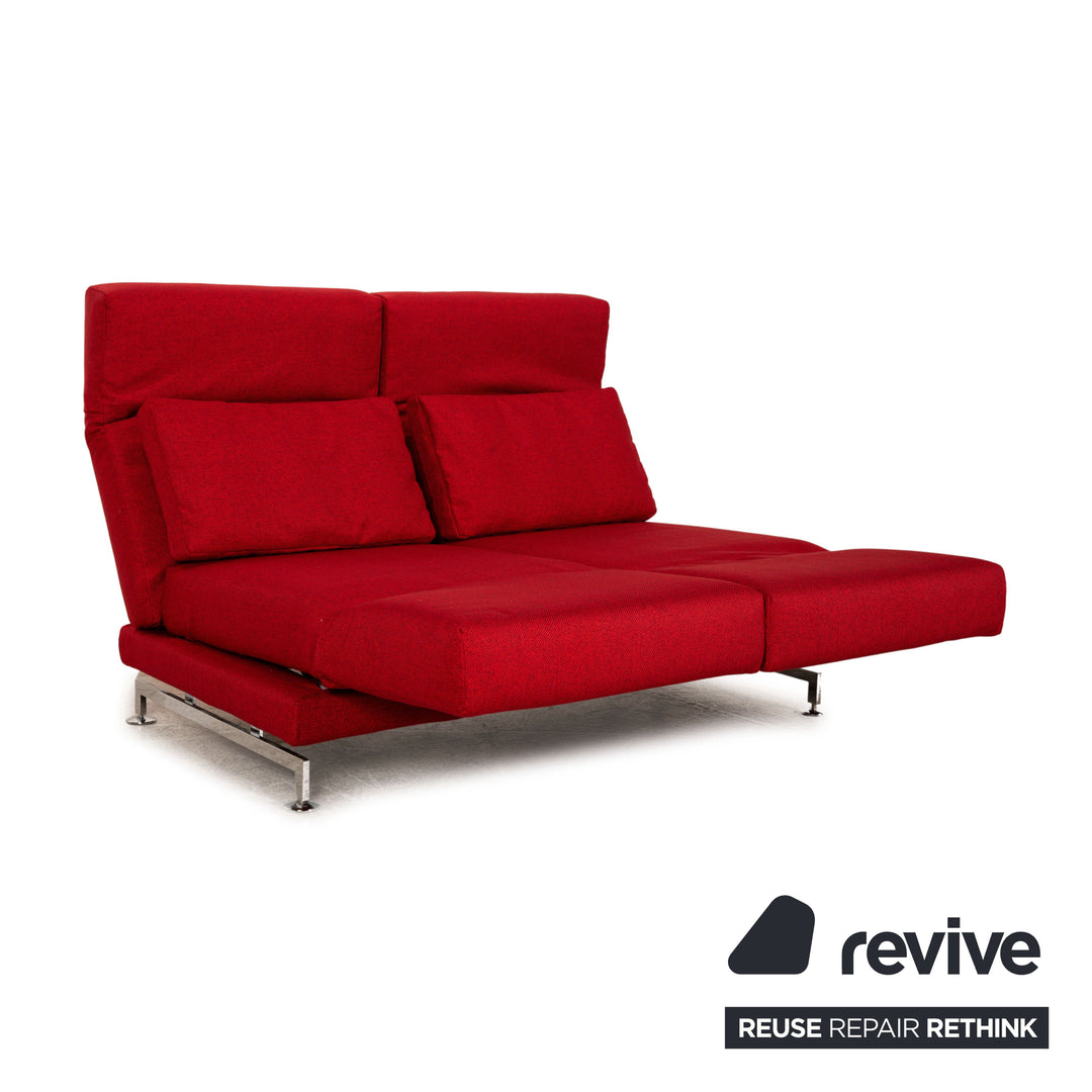 Brühl Moule Stoff Sofa Rot Zweisitzer Funktion Relaxfunktion Neubezug