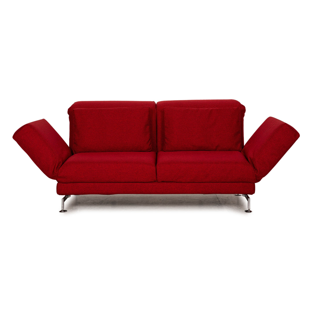 Brühl Moule Stoff Sofa Rot Zweisitzer Funktion Relaxfunktion Neubezug