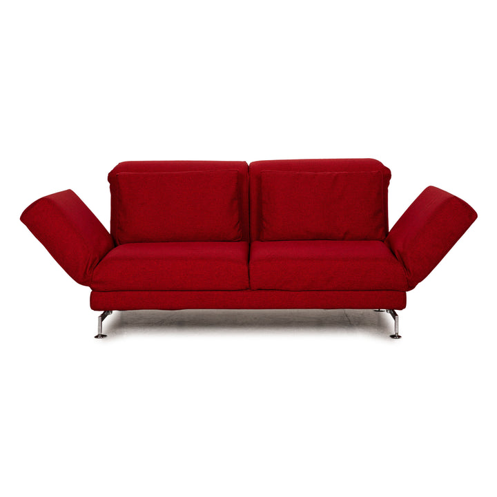 Brühl Moule Stoff Sofa Rot Zweisitzer Funktion Relaxfunktion Neubezug