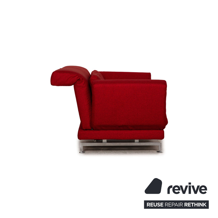 Brühl Moule Stoff Sofa Rot Zweisitzer Funktion Relaxfunktion Neubezug