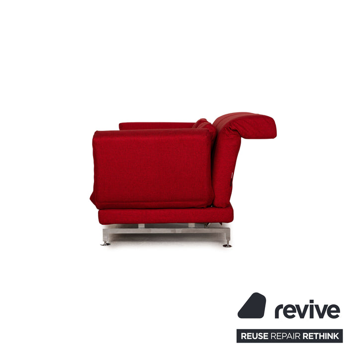 Brühl Moule Stoff Sofa Rot Zweisitzer Funktion Relaxfunktion Neubezug