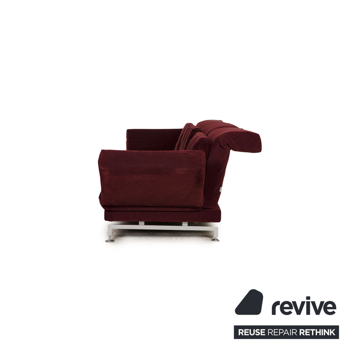 Brühl Moule Stoff Sofa Rot Dreisitzer Funktion Relaxfunktion Couch