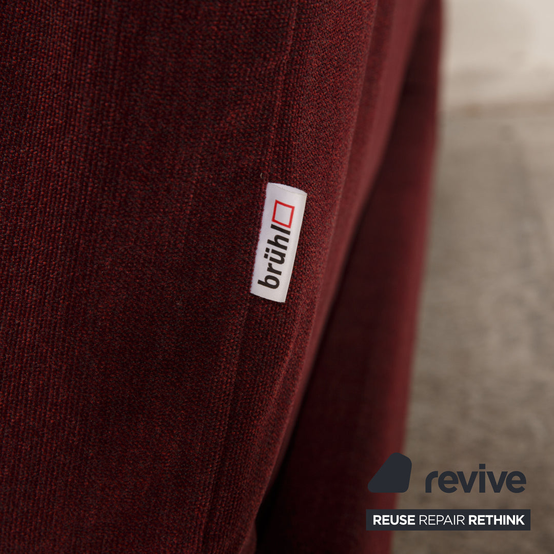 Brühl Moule Stoff Sofa Rot Dreisitzer Funktion Relaxfunktion Couch