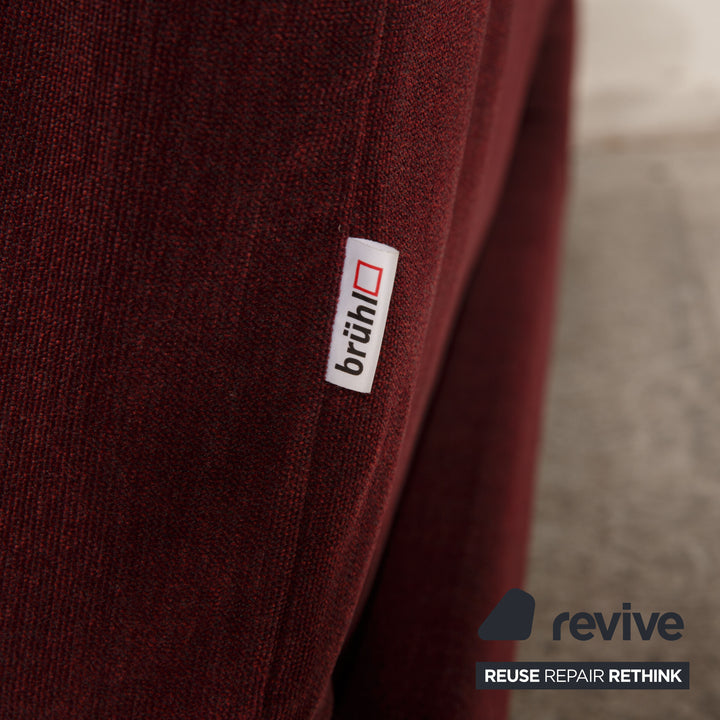 Brühl Moule Stoff Sofa Rot Dreisitzer Funktion Relaxfunktion Couch
