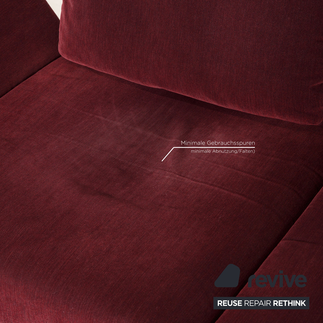 Brühl Moule Stoff Sofa Rot Dreisitzer Funktion Relaxfunktion Couch