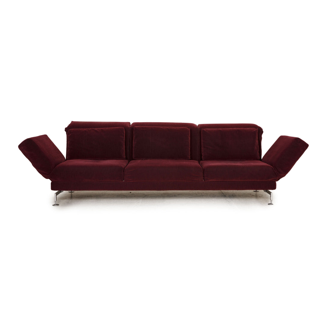 Brühl Moule Stoff Sofa Rot Dreisitzer Funktion Relaxfunktion Couch