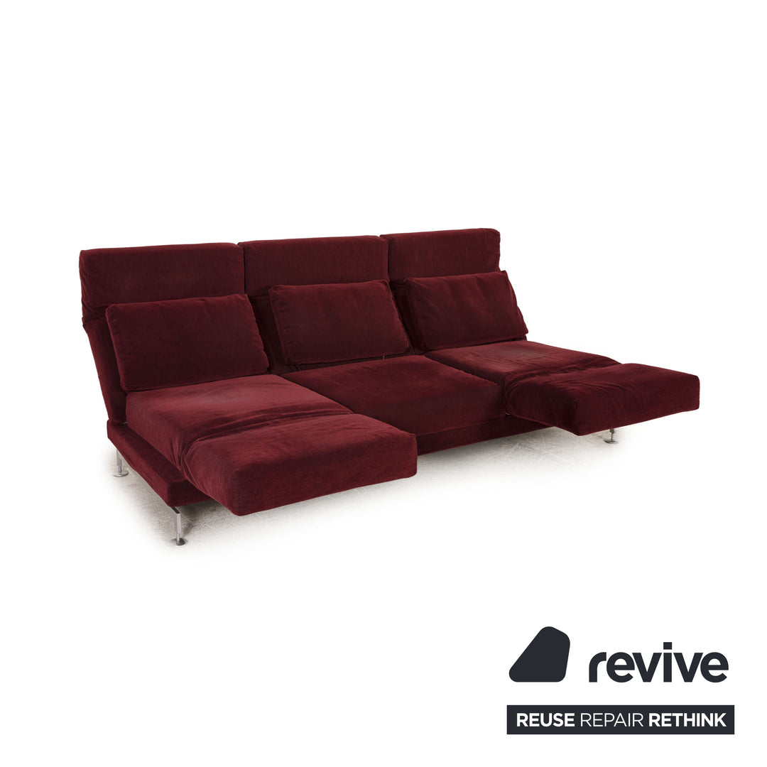 Brühl Moule Stoff Sofa Rot Dreisitzer Funktion Relaxfunktion Couch