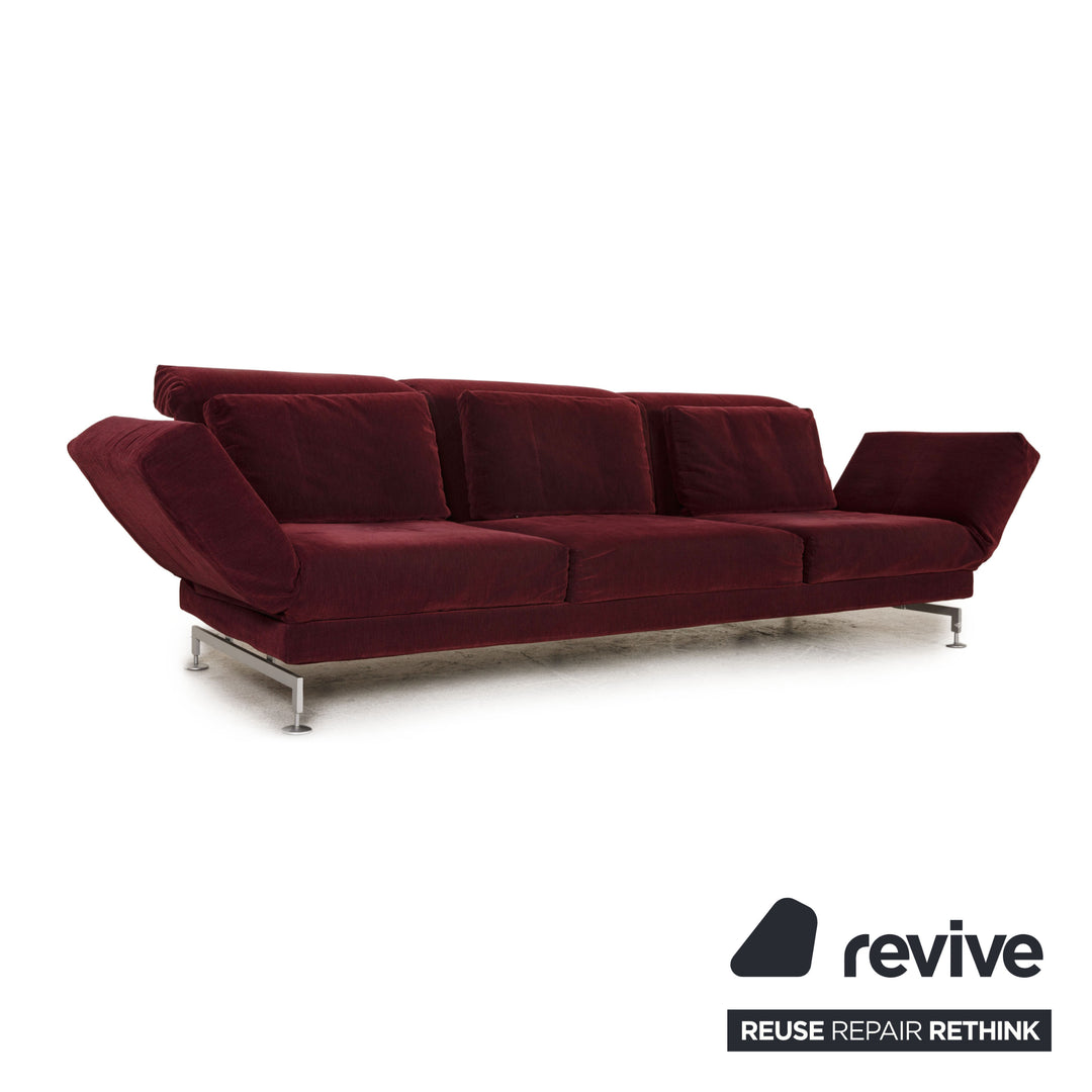 Brühl Moule Stoff Sofa Rot Dreisitzer Funktion Relaxfunktion Couch