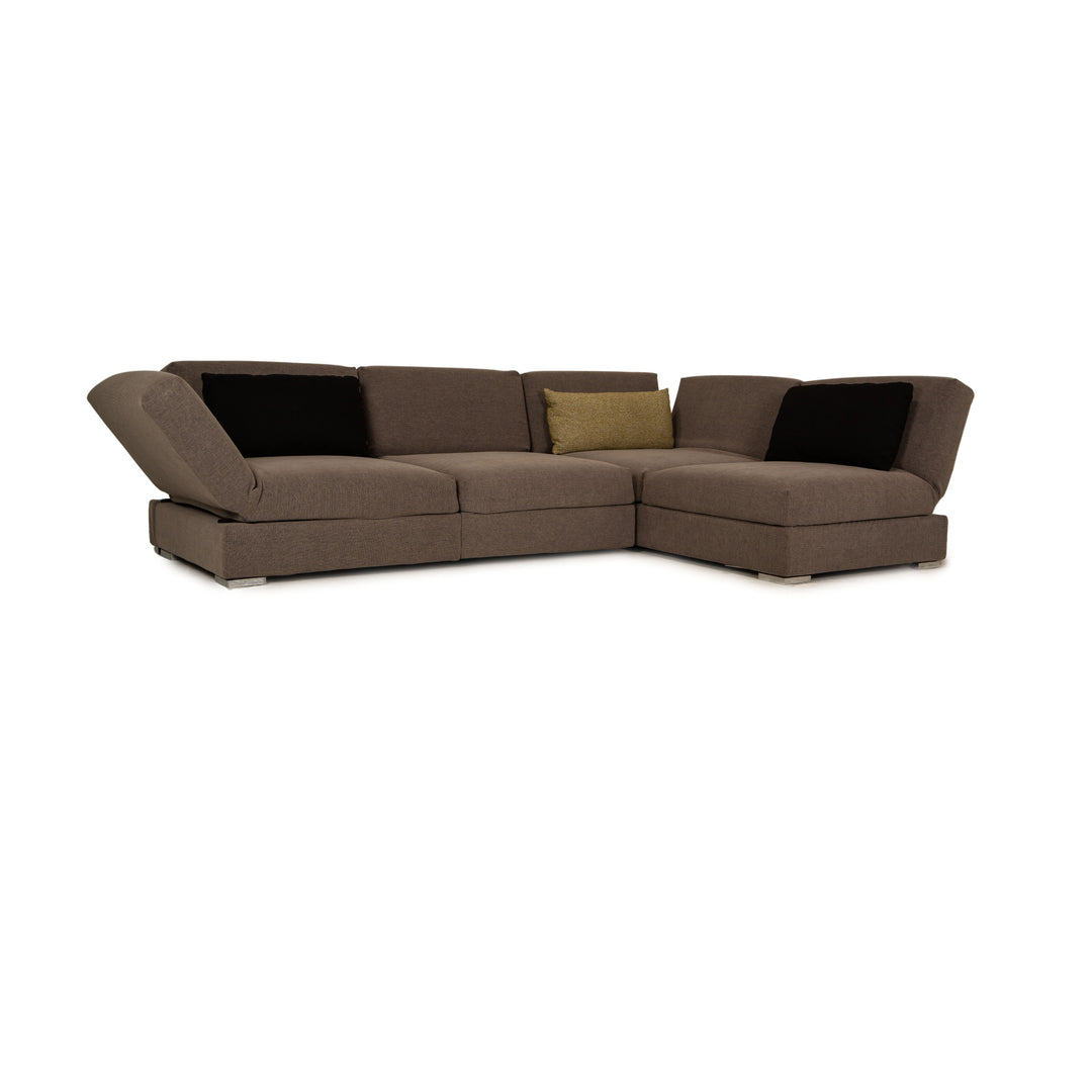 Brühl Nook Stoff Ecksofa Grau Sofa Couch Funktion Recamiere rechts