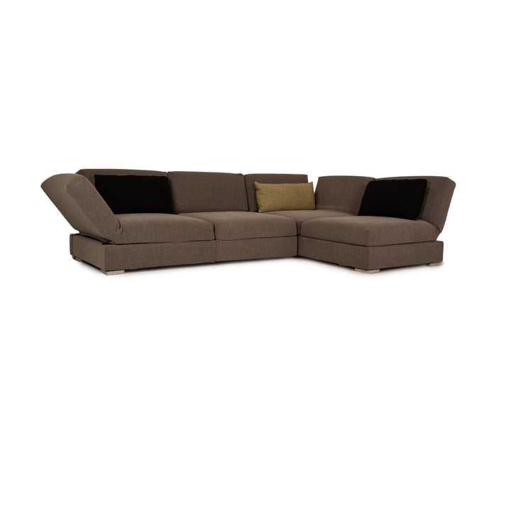 Brühl Nook Stoff Ecksofa Grau Sofa Couch Funktion Recamiere rechts