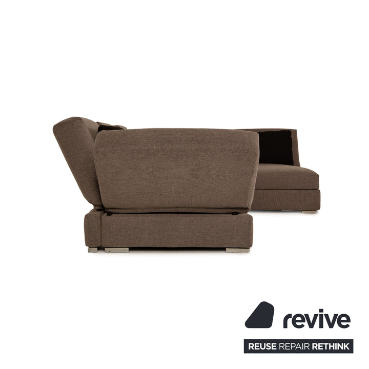 Brühl Nook Stoff Ecksofa Grau Sofa Couch Funktion Recamiere rechts