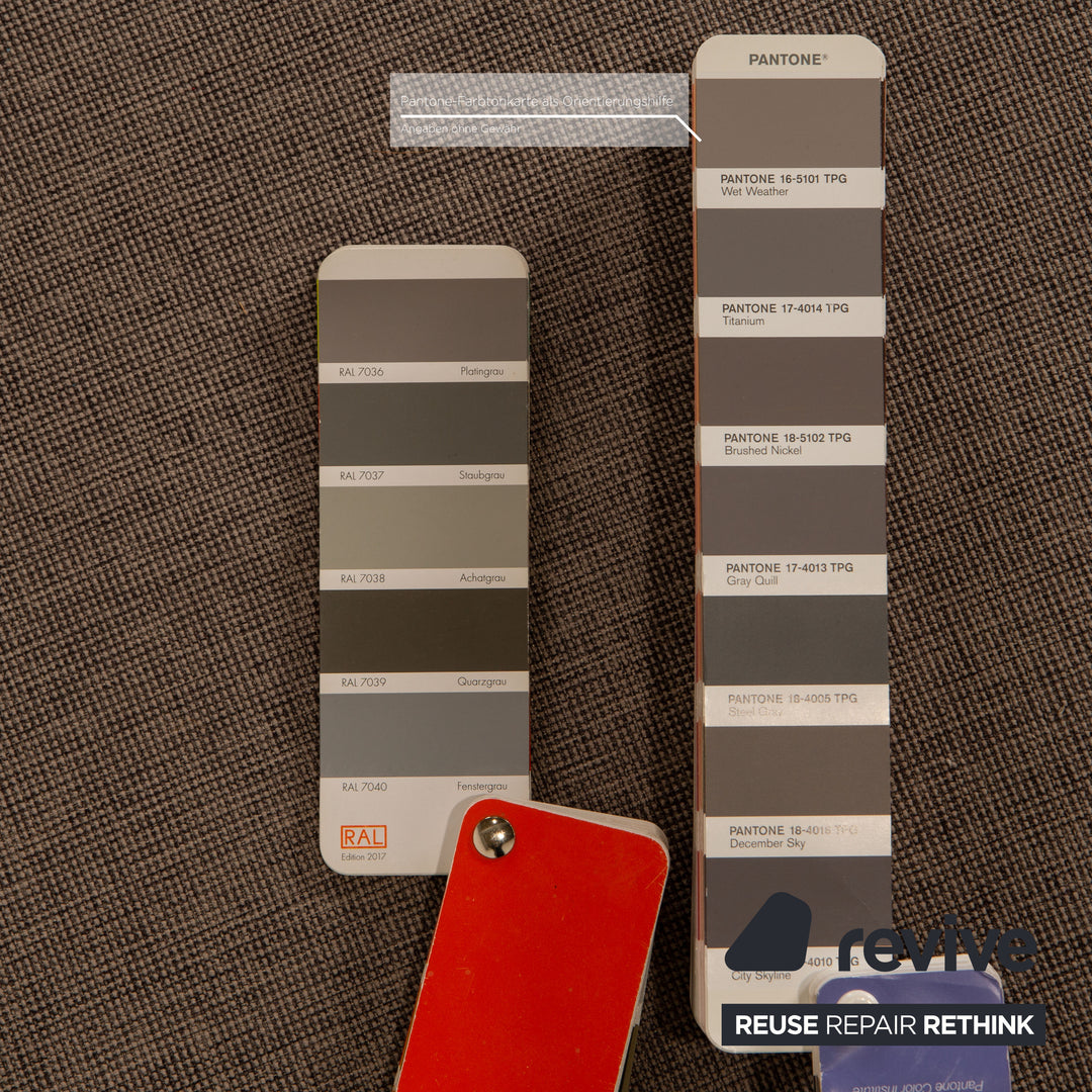 Brühl Nook Stoff Ecksofa Grau Sofa Couch Funktion Recamiere rechts