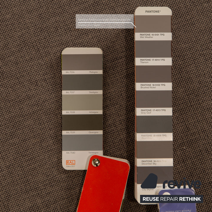 Brühl Nook Stoff Ecksofa Grau Sofa Couch Funktion Recamiere rechts