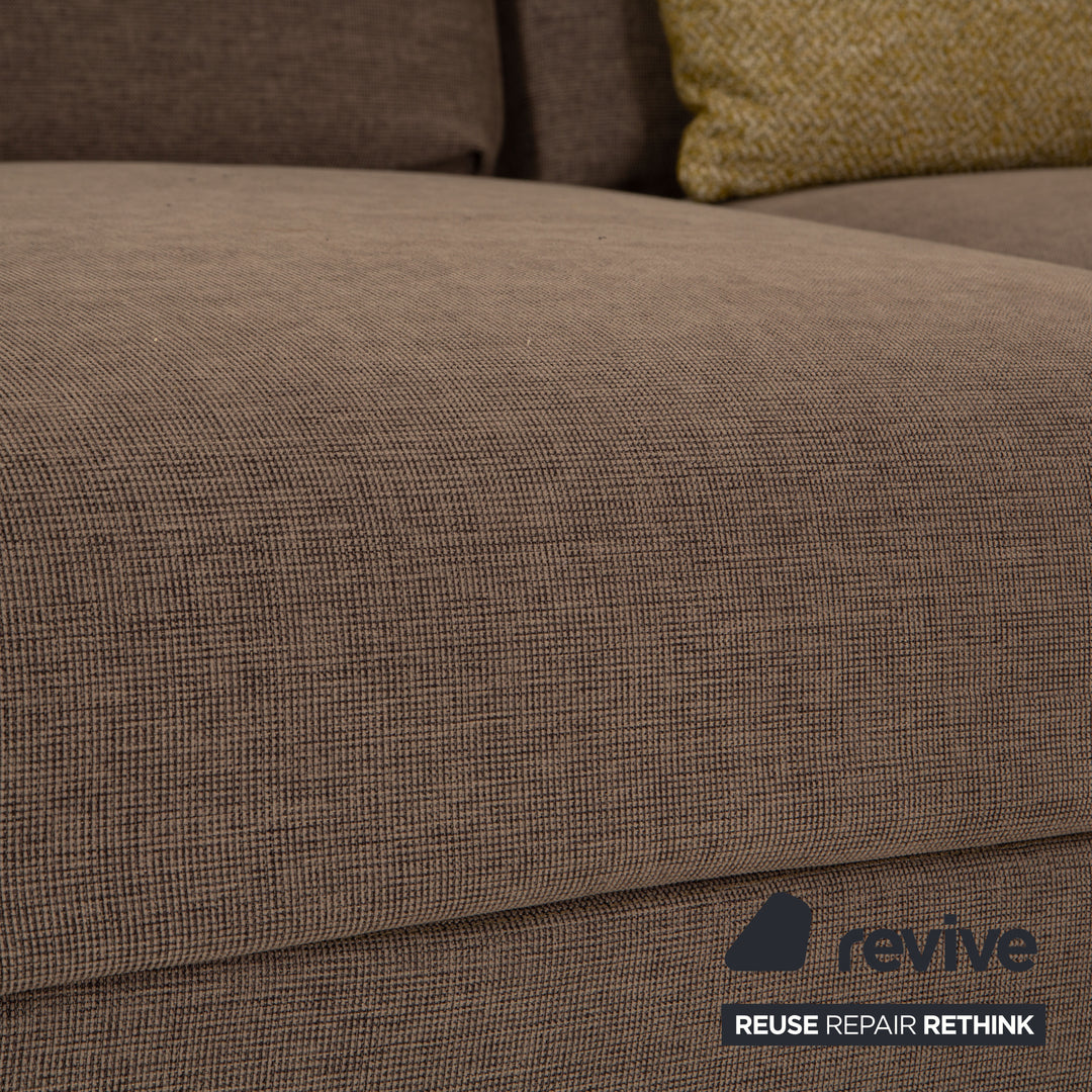 Brühl Nook Stoff Ecksofa Grau Sofa Couch Funktion Recamiere rechts
