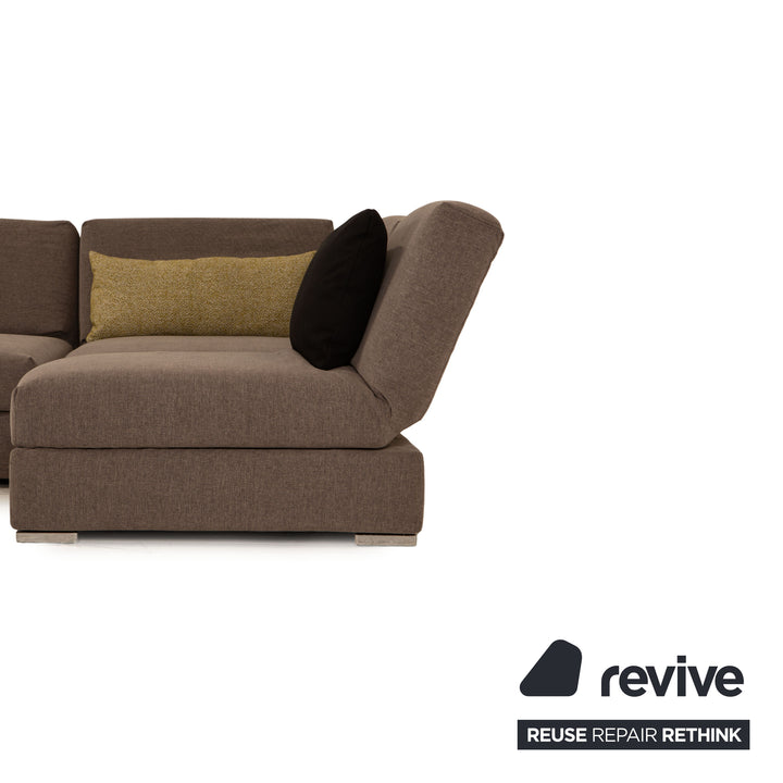 Brühl Nook Stoff Ecksofa Grau Sofa Couch Funktion Recamiere rechts