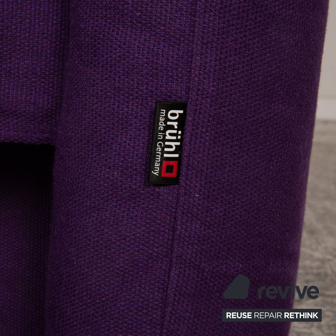 Brühl Quint Stoff Zweisitzer Lila Sofa Couch Schlaffunktion