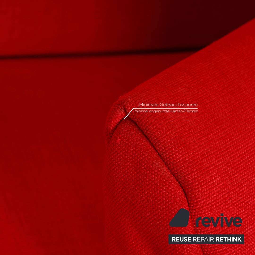 Brühl Quint Stoff Zweisitzer Rot Sofa Couch Schlaffunktion