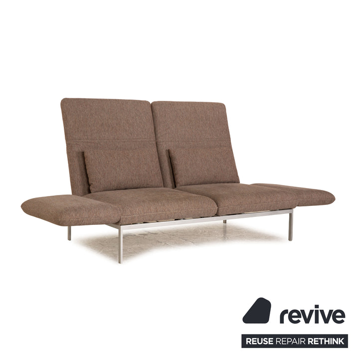 Brühl Roro Grau Zweisitzer Stoff Sofa Couch manuelle Relaxfunktion Schlaffunktion