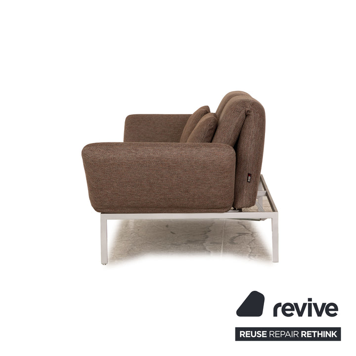 Brühl Roro Grau Zweisitzer Stoff Sofa Couch manuelle Relaxfunktion Schlaffunktion