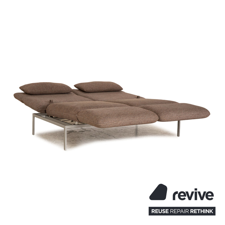 Brühl Roro Grau Zweisitzer Stoff Sofa Couch manuelle Relaxfunktion Schlaffunktion