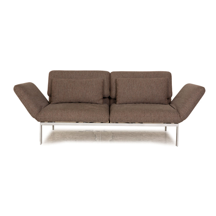 Brühl Roro Grau Zweisitzer Stoff Sofa Couch manuelle Relaxfunktion Schlaffunktion