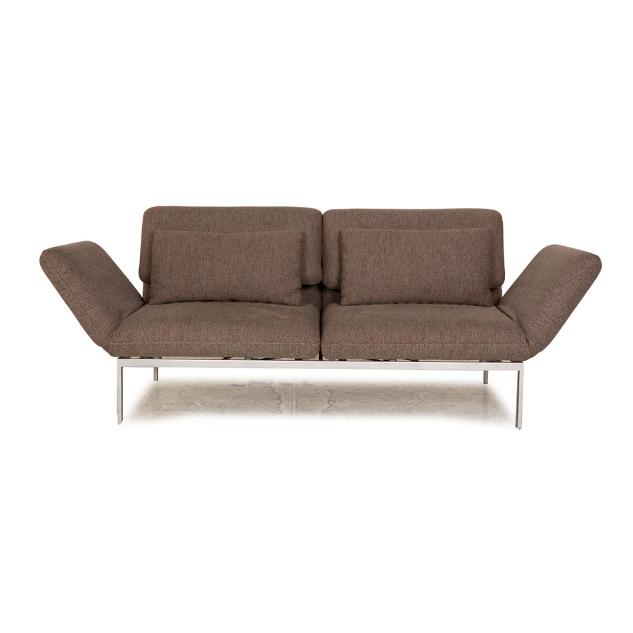 Brühl Roro Grau Zweisitzer Stoff Sofa Couch manuelle Relaxfunktion Schlaffunktion